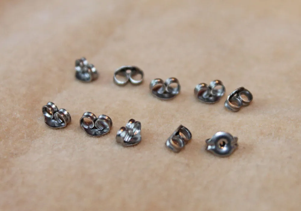 Titanium Earring Backs - Nickel Free, Hypoallergenic, Commercially Pure Grade 1 Ti