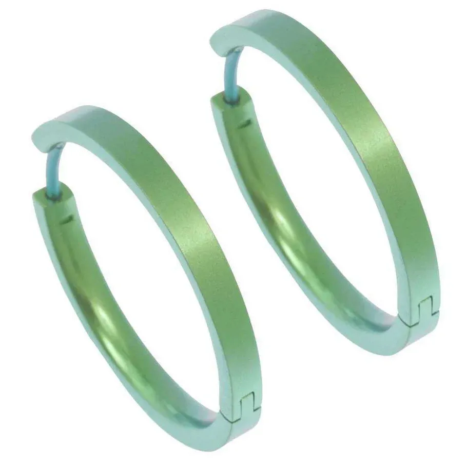 Titanium Green Hoop Earrings