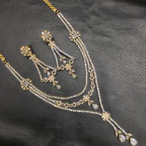 White Zircon/AD Necklace Set