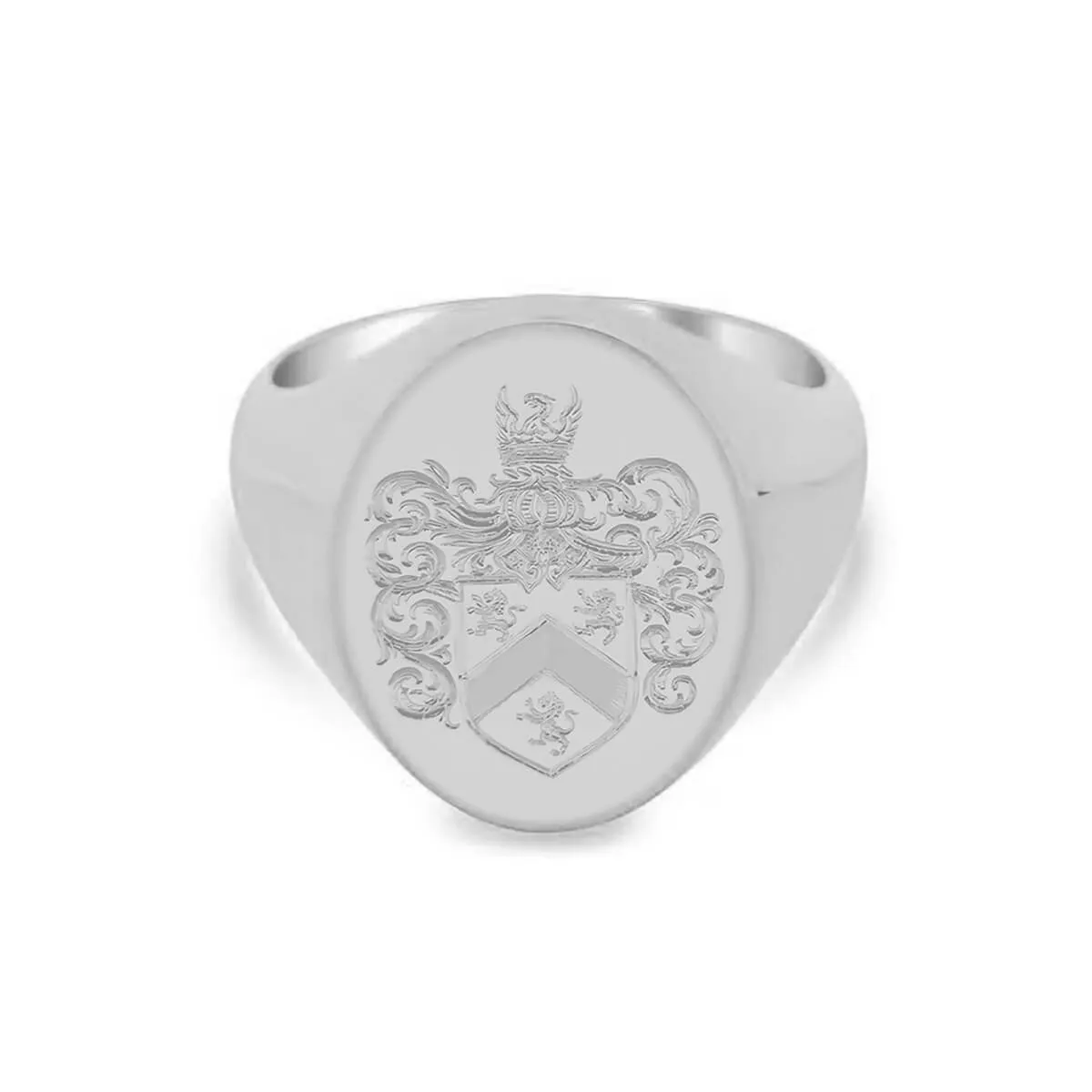 Women's Oval Signet Ring - Extra Large - Hand Engraved Family Crest / Logo