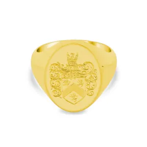 Women's Oval Signet Ring - Extra Large - Hand Engraved Family Crest / Logo